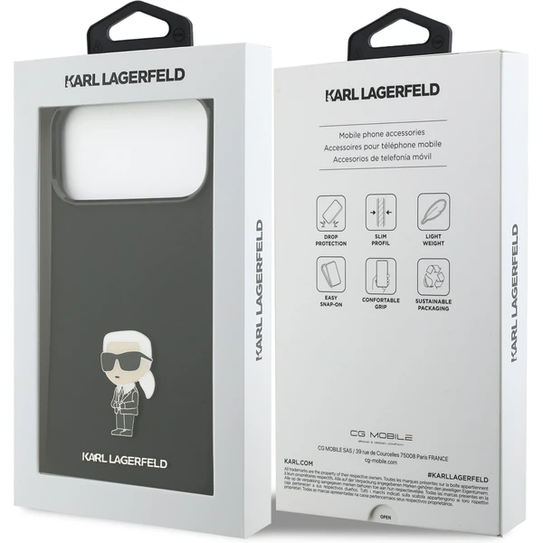 Karl Lagerfeld Liquid Silicone Metal Ikonik kryt iPhone 17 Pro Max černý - Pouzdra - Obrázek 04f2d585ee874344a8e20a4caa8a6e25