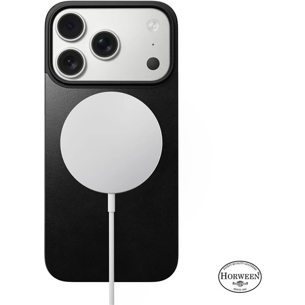 Nomad Magnetic Leather Back (Horween) Magsafe kožený kryt iPhone 17 Pro Black - Pouzdra - Obrázek 051ddc12b88f4b159271569ced2eacc7