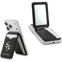 Guess PU 4G Mirror MagSafe Cardslot peněženka se stojánkem černá - Peněženky