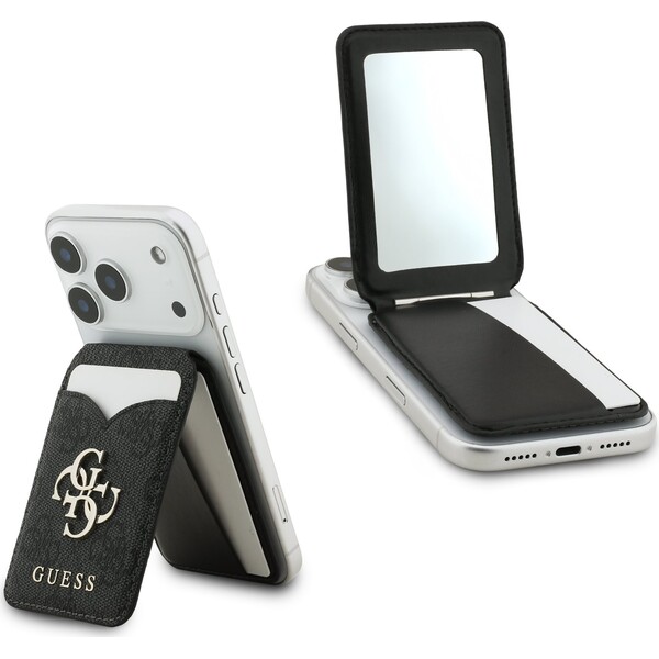 Guess PU 4G Mirror MagSafe Cardslot peněženka se stojánkem černá
