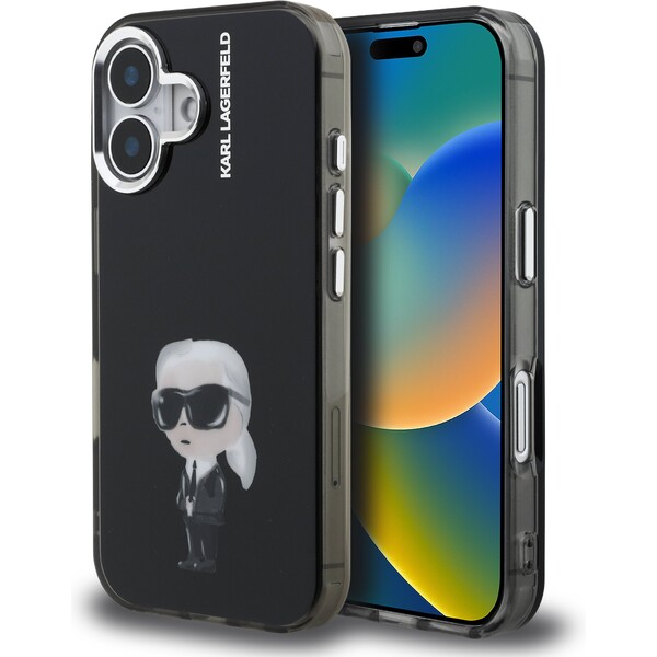Karl Lagerfeld IML Aquarelle Karl kryt iPhone 16 černý