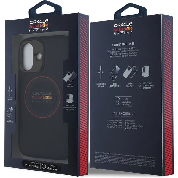 Oracle Red Bull Racing PU Leather Red Ring MagSafe kryt iPhone 16 Plus modrý - Pouzdra - Obrázek 0592b10ea45645fc908058912b15103c