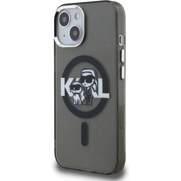 Karl Lagerfeld IML Glitter Karl and Choupette Sketch MagSafe kryt iPhone 15 černý - Pouzdra - Obrázek 059e6626ba77471782964d7e0f449f8d