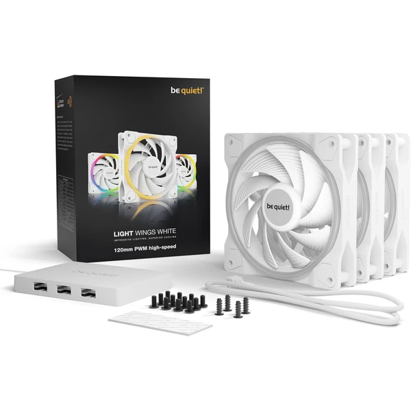 Be quiet! Light Wings White 120 mm high speed ventilátor 3ks - Ventilátory pro PC - Obrázek 05MA000601