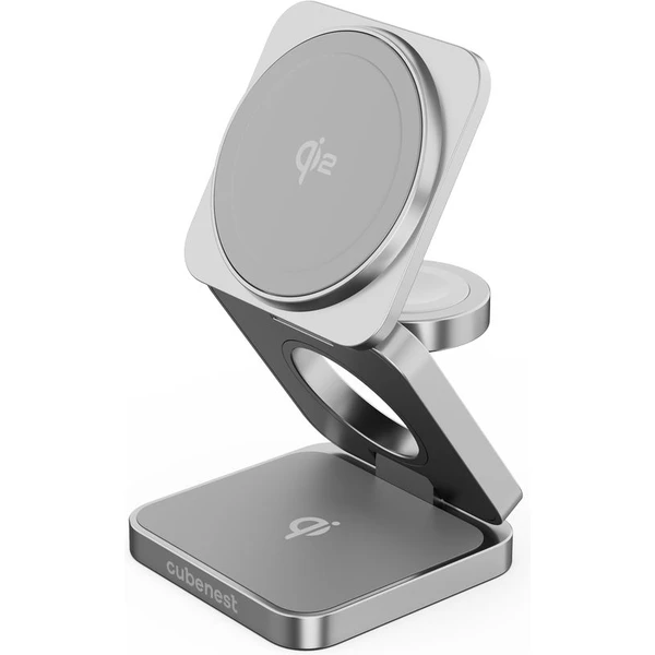 Cubenest SQS312 Pro Qi2.2 3v1 magnetická nabíječka pro Samsung šedá - Nabíječky - Obrázek 05PF000N01