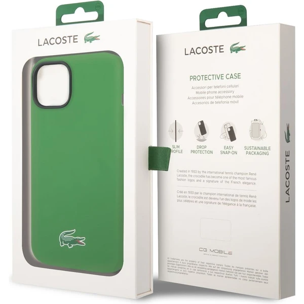 Lacoste Liquid Silicone Microfiber Croc Logo MagSafe kryt iPhone 13/14/15 zelený - Pouzdra - Obrázek 05cd6135367e40c1890e4a462a5198c9