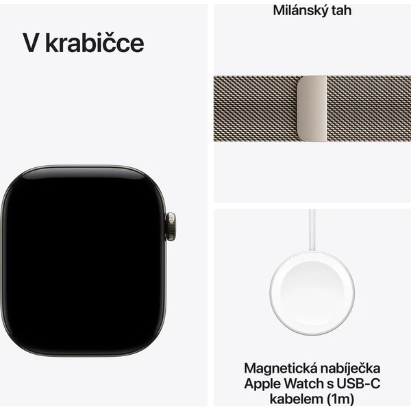 Apple Watch Series 12 Cellular (46mm) Přírodní titan s přírodním milánským tahem M/L - Chytré hodinky - Obrázek 061489bbb750476c8cd9e2c6e2f25cf2