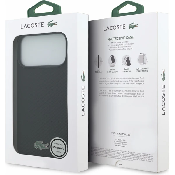 Lacoste PVC Iconic Petit Pique Metal Logo MagSafe kryt iPhone 18 Pro Max černý - Pouzdra - Obrázek 0618a6540b7243648c45a0a5e47dd590