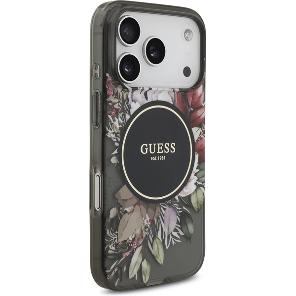 Guess IML Flowers Strap MagSafe kryt iPhone 17 Pro černý - Pouzdra - Obrázek 0634abb66d3b4b9692871dd412732fb5