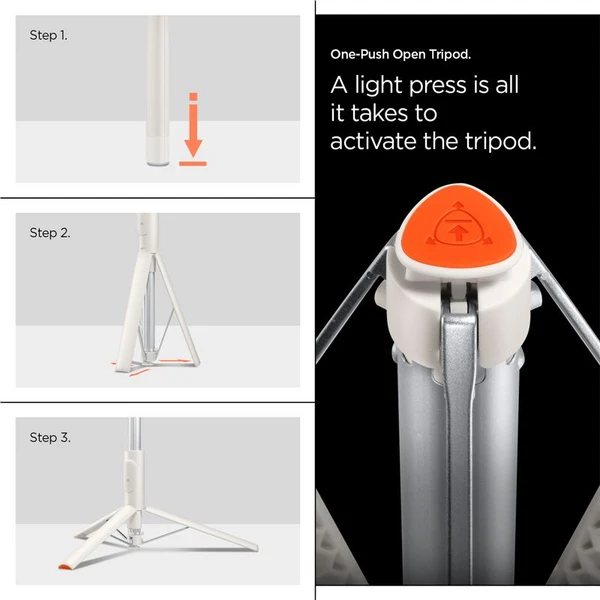 Spigen Tripod Selfie Stick MagSafe Auto-Open selfie tyč béžová - Držáky - Obrázek 063814bf9f044627a68011bb9f77d453