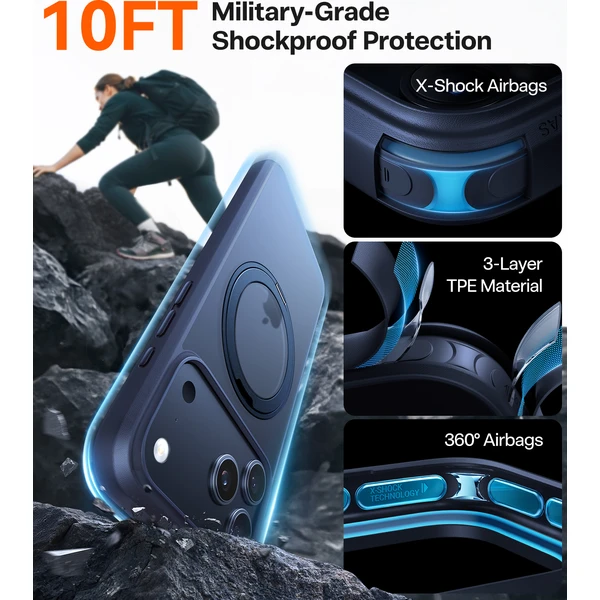 Torras Ostand Pro MagSafe kryt iPhone 17 Pro Max midnight blue - Pouzdra - Obrázek 0659ba70671a45ecb402b5179b27a5df