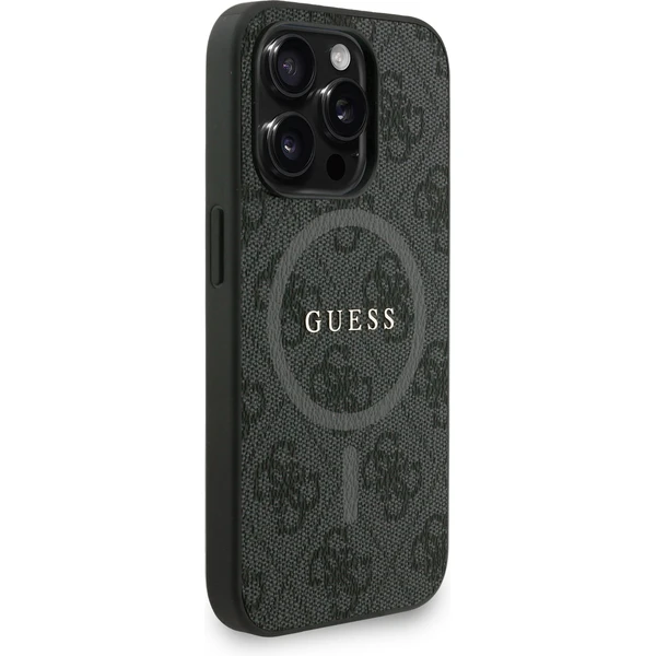 Guess PU Leather 4G Colored Ring Strap MagSafe kryt iPhone 15 Pro černý - Pouzdra - Obrázek 066b62143ee04c49b9f17c3f7df38e7f