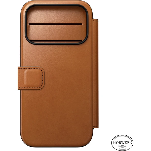 Nomad Modern Leather Folio (Horween) MagSafe kožené pouzdro iPhone 18 Pro Saddle - Pouzdra - Obrázek 06ef97b586f34d4e9c333fa9e943d32f