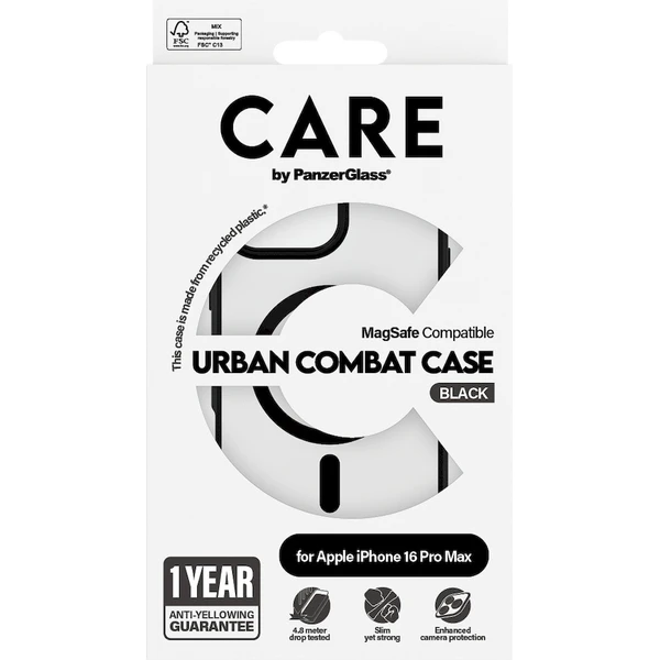 PanzerGlass® CARE kryt Apple iPhone 16 Pro Max MagSafe Urban Combat černý/černý - Pouzdra - Obrázek 0708000P01