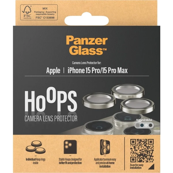 PanzerGlass HoOps ochranné kroužky Apple iPhone 16 Pro/16 Pro Max/15 Pro/15 Pro Max přírodní hliník - Ochranné folie a skla - Obrázek 07368697b5774be698fc184c2b06fbb1