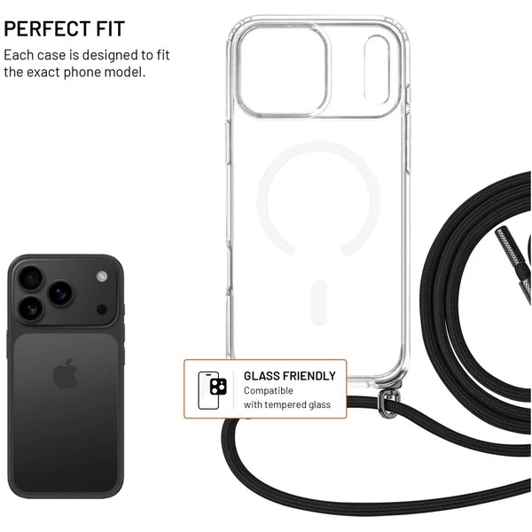 FIXED MagPure Neck kryt s černou šňůrkou na krk pro Apple iPhone 17 Pro Max - Pouzdra - Obrázek 073c9d61a02f47e6b45f9e2563a66579