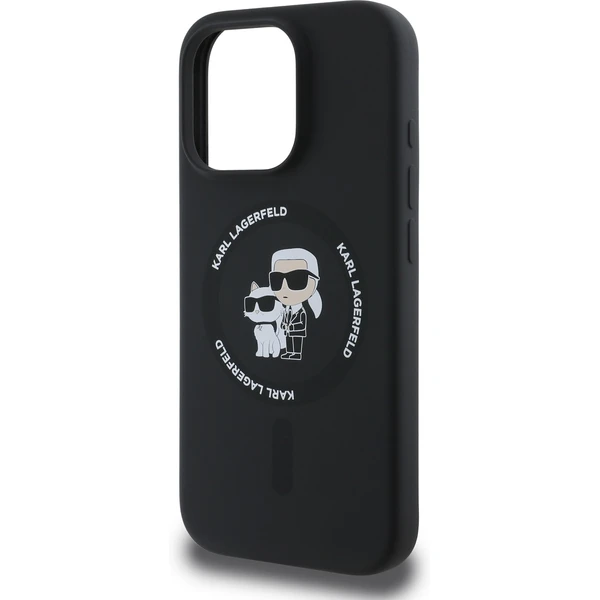 Karl Lagerfeld Liquid Silicone Karl and Choupette MagSafe kryt iPhone 16 Pro černý - Pouzdra - Obrázek 078a3f6be3434b65af049fc556e84725