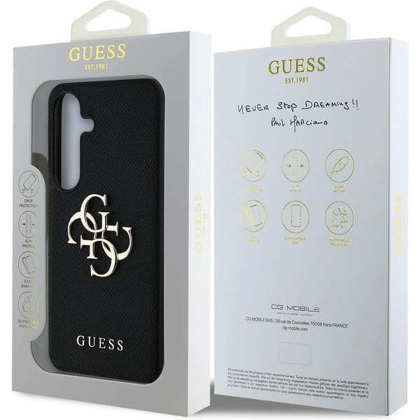Guess PU Grained 4G Metal Logo kryt Samsung Galaxy S25 černý - Pouzdra - Obrázek 0792610bf22845fa8e23300da6ee1c23