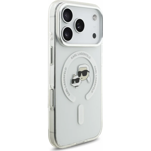 Karl Lagerfeld IML K&CH Heads Metal Frame MagSafe kryt iPhone 18 Pro bílý - Pouzdra - Obrázek 079c0dae9760486d9bff111d9d8ba752