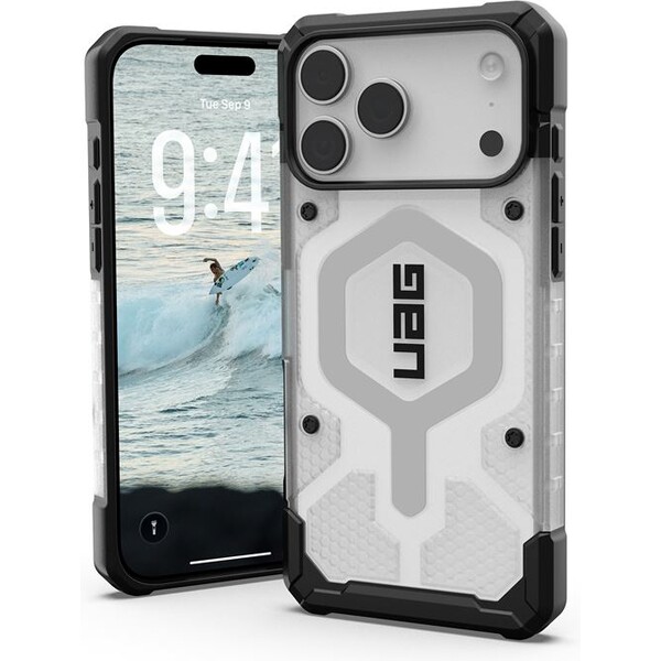 UAG Pathfinder Clear Magsafe kryt iPhone 17 Pro Max čirý/stříbrný