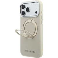 Karl Lagerfeld PU Saffiano Ring Stand MagSafe kryt iPhone 18 Pro béžový - Pouzdra