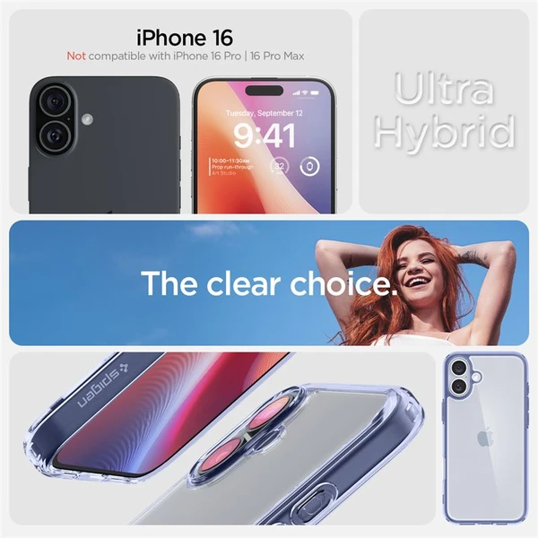 Spigen Ultra Hybrid kryt iPhone 16 sky crystal - Pouzdra - Obrázek 083756fa1c154300840f33224359f21e