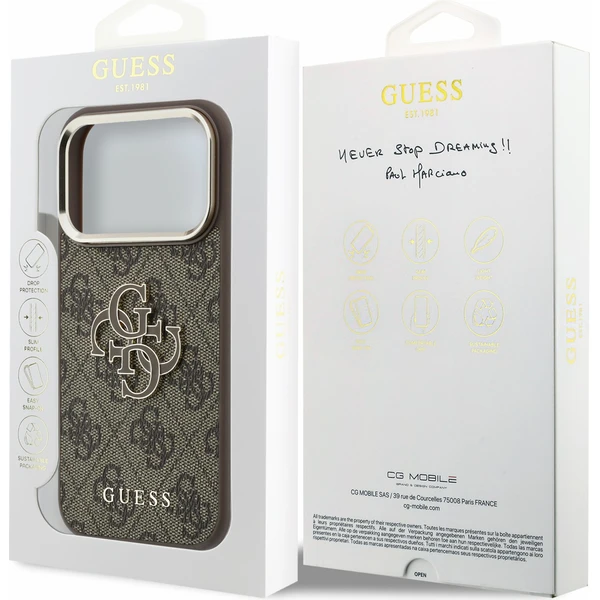Guess PU 4G Resin Metal Logo kryt iPhone 18 Pro Max hnědý - Pouzdra - Obrázek 085044c18b5a46458c5c34f70e5fb90b