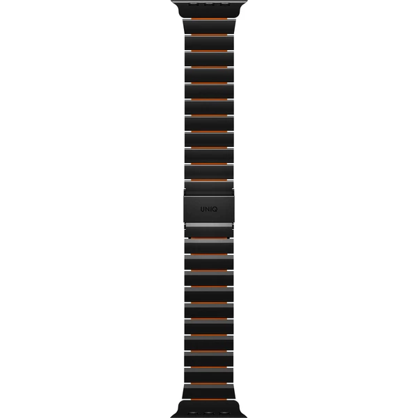 UNIQ Strova Flex titanový řemínek pro Apple Watch 49/46/45/44mm Midnight Black/Volt Orange - Řemínky - Obrázek 086f6924b3f24860a45688296059d96a