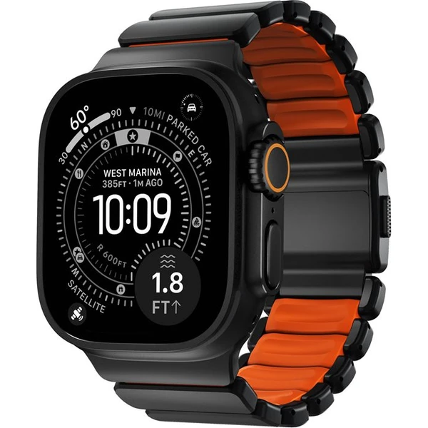 Nomad Stratos Band FKM řemínek Apple Watch 45/46/49mm Black Titanium/Ultra Orange - Řemínky - Obrázek 08976ec89a7642009c0c86632e17bb17