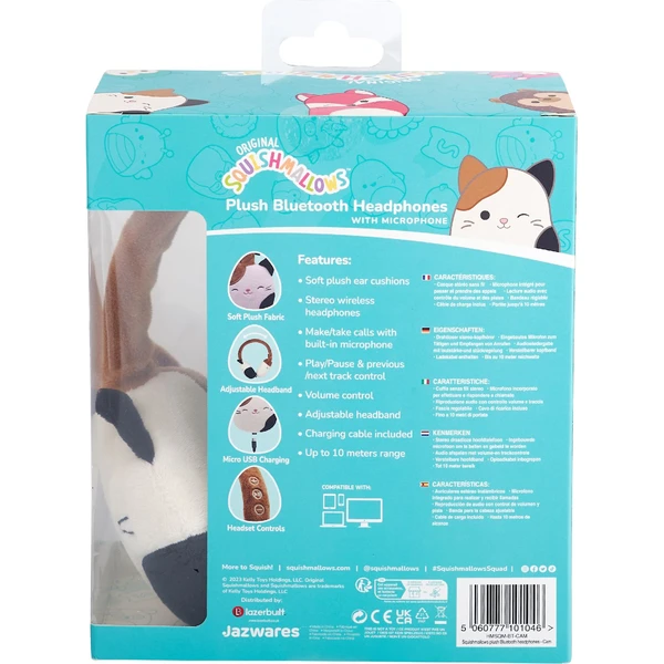 Lazerbuilt bezdrátová sluchátka Squishmallows - Cameron (plyšová) - Sluchátka - Obrázek 08BG000K01