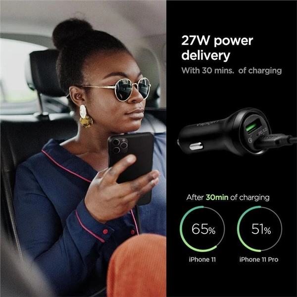 Spigen Car Charger F31QC USB-C nabíječka do auta, PD, QC, 48W, černá - Nabíječky - Obrázek 08C5000L01