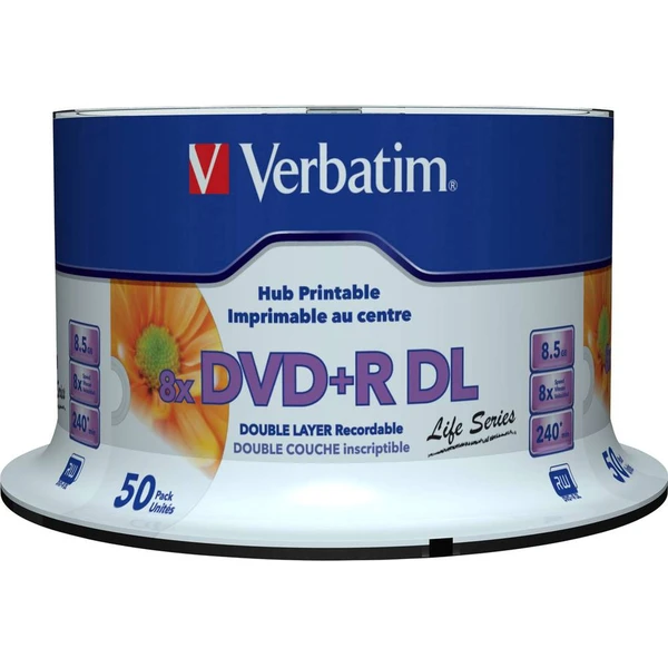 VERBATIM DVD+R dvouvrstvé 8.5GB 8X (50 ks) - Optické disky - Obrázek 08P2000P01