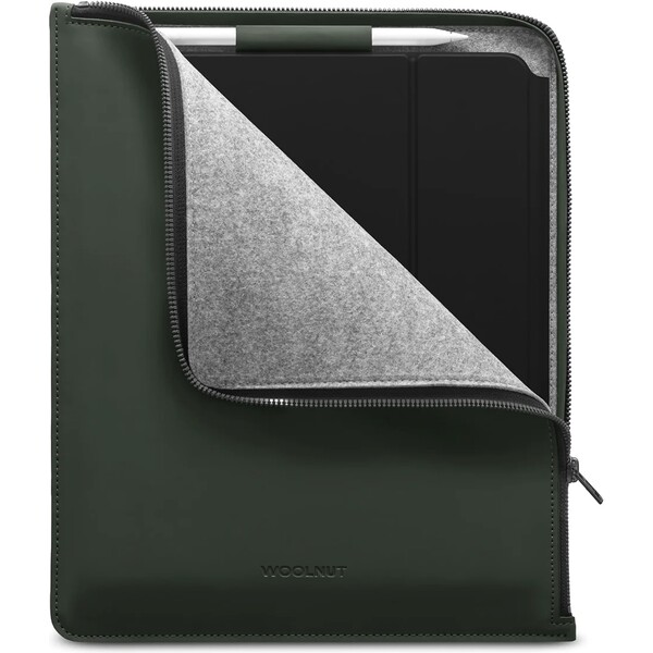 Woolnut Coated PU Folio pouzdro pro 12,9"/13" iPad Pro, 13" iPad Air tmavě zelené