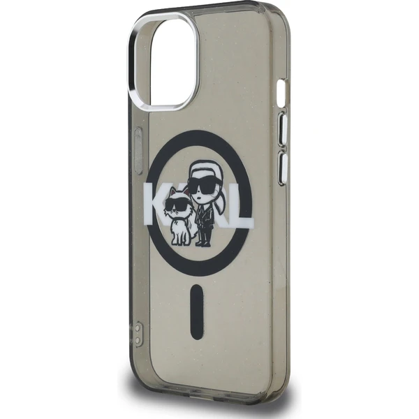Karl Lagerfeld IML Glitter Karl and Choupette Sketch MagSafe kryt iPhone 15 černý - Pouzdra - Obrázek 08b295f5844f4683bc835115a2bb96d1