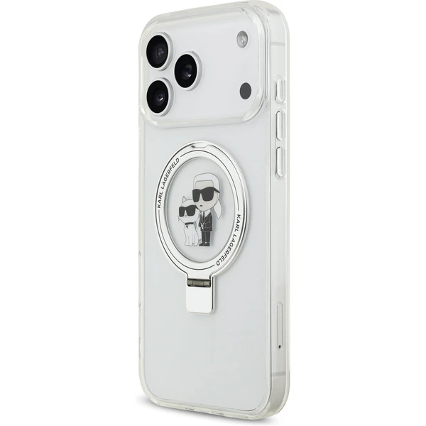 Karl Lagerfeld Ringstand Karl and Choupette MagSafe kryt iPhone 17 Pro Max bílý - Pouzdra - Obrázek 08d2a773910644ada576f736870246a2