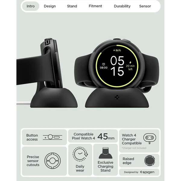 Spigen Liquid Air V2 pouzdro Google Pixel Watch 5/4 45mm matte black - Pouzdra - Obrázek 09072cd3fd4e43b9857d01b0f6a8909f
