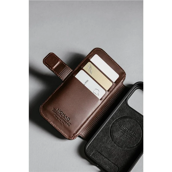 Nomad Modern Leather Folio (Horween) MagSafe kožené pouzdro iPhone 17 Pro Rustic Brown - Pouzdra - Obrázek 091add18b385410998bad36cde76492a
