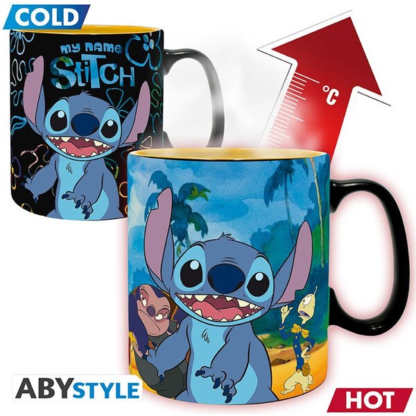 Hrnek Lilo & Stitch - My Name Stitch 460 ml (měnící se motiv) Vícebarevná