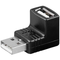 PremiumCord USB-A/USB-A redukce se zahnutým konektorem černá - Kabely a redukce