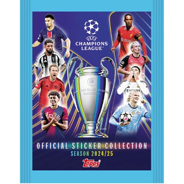 Fotbalové samolepky Topps Champions League 2025 balíček