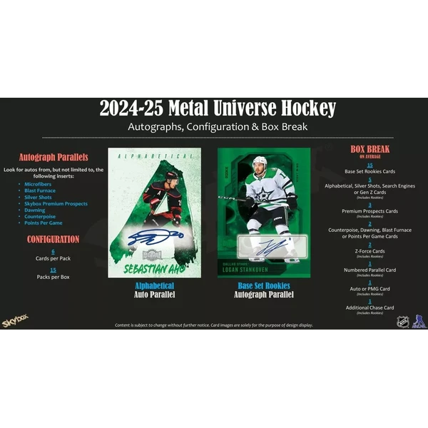 Hokejové karty 2024-25 Upper Deck Skybox Metal Universe Hockey Hobby Balíček - Hokejové karty - Obrázek 09YE000O01