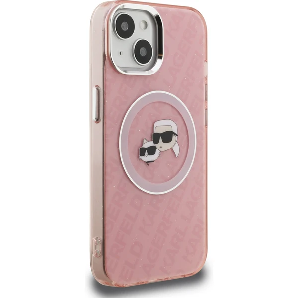 Karl Lagerfeld IML K&CH Heads Repeated Logo MagSafe kryt iPhone 15 růžový - Pouzdra - Obrázek 09bffa854b6445c4995ed1cb4999318b