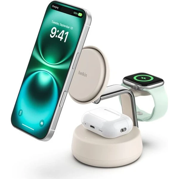 Belkin UltraCharge™ PRO Qi2 25W 3v1 MagSafe nabíječka pro iPhone/Apple Watch/AirPods písečná - Nabíječky - Obrázek 09c24687a36046008462195857474947