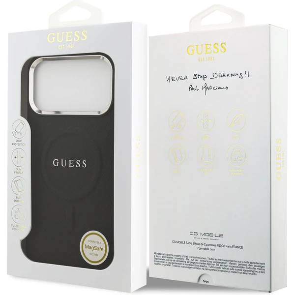 Guess PU Saffiano MagSafe kryt iPhone 17 Pro Max černý - Pouzdra - Obrázek 09f028b3135b44078870b9e141bb9a25