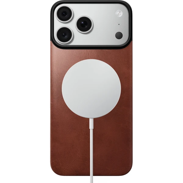Nomad Magnetic Leather Back (Horween) MagSafe kožený kryt iPhone 17 Pro Max/18 Pro Max Olde Dublin - Pouzdra - Obrázek 09fa756e675147298e0c03a209561858