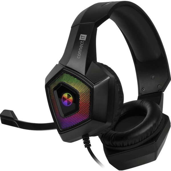 CONNECT IT BATTLE RGB Ed. 3 herní sluchátka s mikrofonem, ČERNÁ Černá