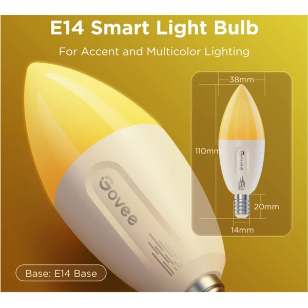 Govee Smart žárovka RGBWW 5W-50W 400lm E14 Long Life 2ks Matter - Žárovky - Obrázek 0AQK000K01