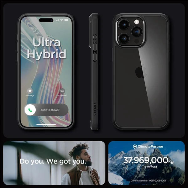 Spigen Ultra Hybrid kryt iPhone 15 Pro matně černý - Pouzdra - Obrázek 0BT8000601