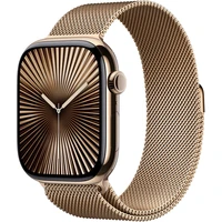 Apple Watch 49/46/45/44mm zlatý milánský tah S/M - Řemínky