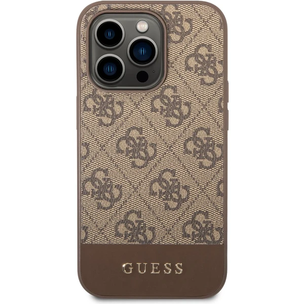 Guess 4G Stripe kryt iPhone 14 Pro hnědý - Pouzdra - Obrázek 0CBH100501